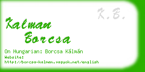 kalman borcsa business card